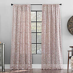 Archaeo® Paisley Waffle Weave Cotton Blend 84-Inch Window Curtain in Rose Quartz (Single)