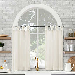 Archaeo® Washed Cotton Cafe 45-Inch Twist Tab Window Curtain Panel in Ivory (Set of 2)