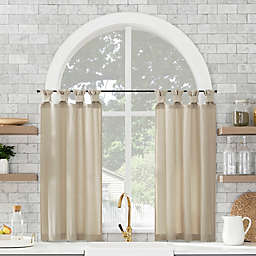 Archaeo® Washed Cotton 36-Inch Twist Tab Cafe Window Curtain Panel in Oatmeal (Set of 2)