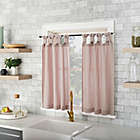 Alternate image 1 for Archaeo&reg; Washed Cotton 36-Inch Twist Tab Café Window Curtain Panel in Rose Quartz (Set of 2)