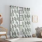 Alternate image 1 for Archaeo&reg; Retro Curves Linen Blend Grommet Top 96-Inch Window Curtain Panel in Moss Green (Single)
