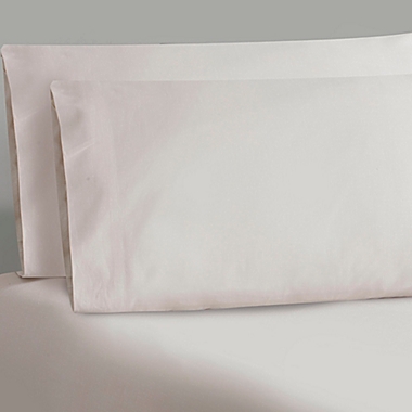 Everhome&trade; Chambray Solid 230-Thread-Count Standard Pillowcases in Peyote (Set of 2). View a larger version of this product image.
