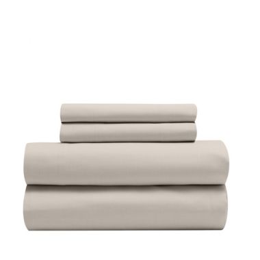 Everhome&trade; Chambray Solid 230-Thread-Count Queen Sheet Set in Peyote. View a larger version of this product image.