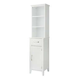 Teamson Home Newport Contemporary Wooden Linen Tower Cabinet in White