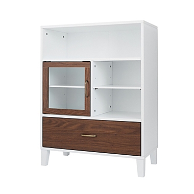 Elegant Home Fashions Tyler Modern Floor Storage Cabinet in Natural/White. View a larger version of this product image.