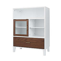 Elegant Home Fashions Tyler Modern Floor Storage Cabinet in Natural/White