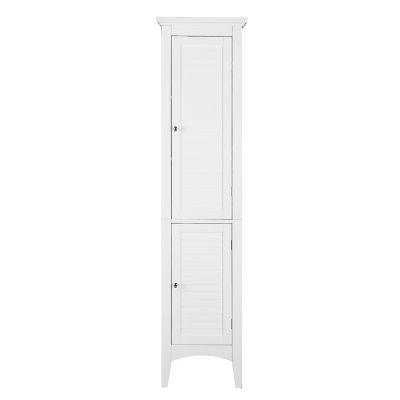 Teamson Home Glancy 2-Door Wooden Tall Tower Storage Cabinet in White