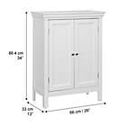 Alternate image 7 for Elegant Home Fashions Stratford 2-Door Floor Cabinet in White