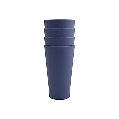 Simply Essential&trade; Solid Polypropylene Highball Glasses in Blue (Set of 4). View a larger version of this product image.