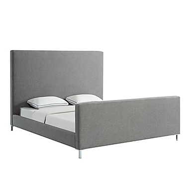 Inspired Home Geneva Linen Upholstered Platform Bed. View a larger version of this product image.