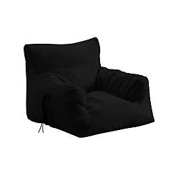 Loungie Nylon Bean Bag Chair in Black