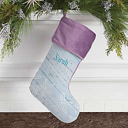 Coastal Home Personalized Christmas Stocking in Purple