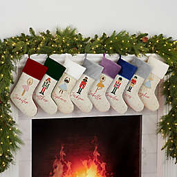 Sugarplum & Nutcracker Personalized Christmas Stocking in Purple