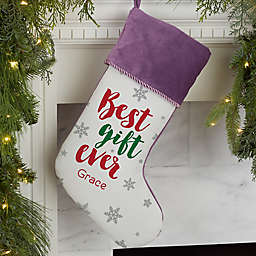 Best Gift Ever Personalized Christmas Stocking in Purple