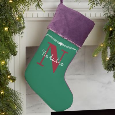 Christmas Mini Stockings Holiday Decorations Green Color Letter C New 