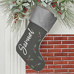 Cozy Christmas Personalized Christmas Stocking in Grey