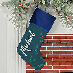 Cozy Christmas Personalized Christmas Stocking in Blue