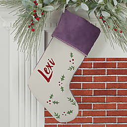 Cozy Christmas Personalized Christmas Stocking in Purple