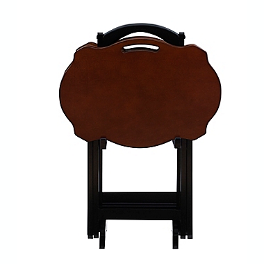 5-Piece Folding Laptop Tray Table Set in Black. View a larger version of this product image.