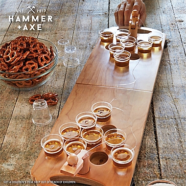 Polished Wooden Mini Beer Pong Game. View a larger version of this product image.