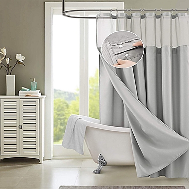 Dainty Home 70-Inch x 72-Inch Waffle Shower Curtain and Liner Set in Silver. View a larger version of this product image.