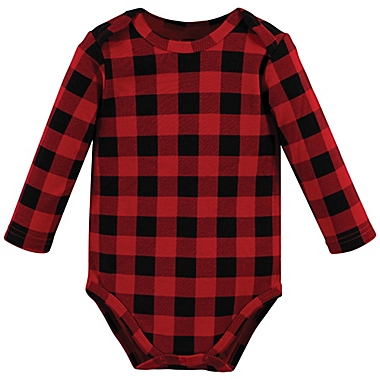 Hudson Baby&reg; Size 0-3M 5-Pack Christmas Tree Long Sleeve Bodysuits in Green. View a larger version of this product image.