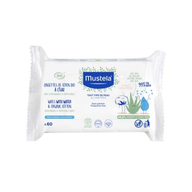 Mustela Baby 60 Count Organic Cotton Aloe Vera Water Wipes Bed Bath Beyond