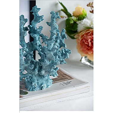10.6-Inch Polyresin Coral Sculpture in Blue. View a larger version of this product image.