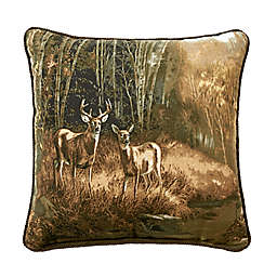 Blue Ridge Trading Whitetail Birch Square Throw Pillow in Dark Brown