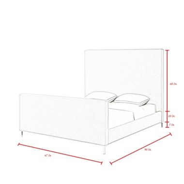 Inspired Home Geneva Linen Upholstered Platform Bed. View a larger version of this product image.
