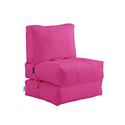 Loungie Cloudy Nylon Bean Bag Chair in Fuchsia