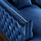 Alternate image 3 for Inspired Home Velvet Right-Facing Sectional Sofa in Navy