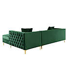 Alternate image 6 for Inspired Home Velvet Right-Facing Sectional Sofa in Hunter Green