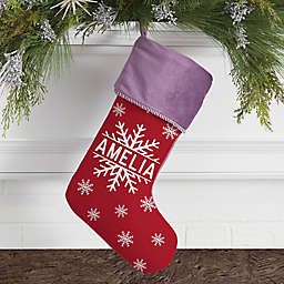 Snowflake Family Personalized Christmas Stockings in Purple