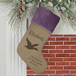Outdoorsmen Personalized Christmas Stockings in Purple