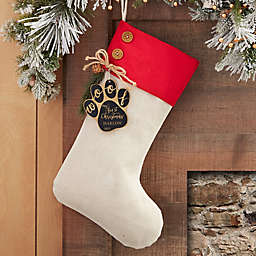 Happy Howl-idays Personalized Christmas Stocking with Alderwood Tag