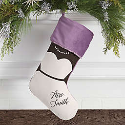Bride & Groom Personalized Christmas Stocking in Purple