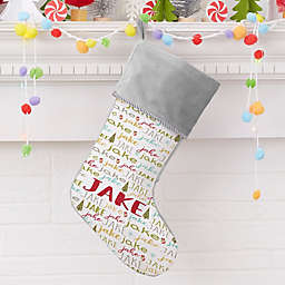 Whimsical Winter PZ Christmas Stocking in Grey