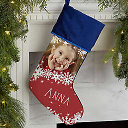 Snowflake Personalized Christmas Photo Stocking Collection