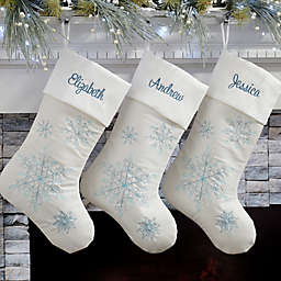 Crystal Blue Snowflake Personalized Christmas Stockings