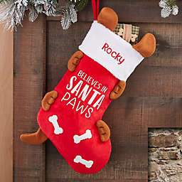 Santa Paws Embroidered Dog Stocking