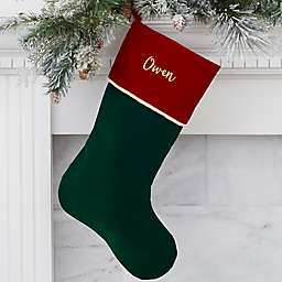 Classic Elegance Personalized Christmas Stocking in Emerald