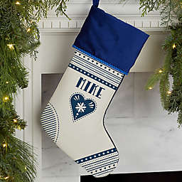 Nordic Noel PZ Christmas Stocking in Blue