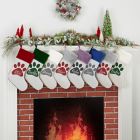 Alternate image 1 for Pet Paw Personalized Faux Fur Christmas Stocking in Ivory