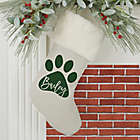 Alternate image 0 for Pet Paw Personalized Faux Fur Christmas Stocking in Ivory