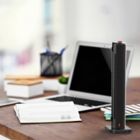 Alternate image 1 for Sharper Image&reg; Airbar&trade; FA1-0112-06 16.73-Inch 2-Speed Convertible Tower Fan in Black