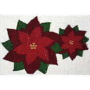 Homespun Holiday 20&quot; x 30&quot; Poinsettia Noodle Bath Mat in Red