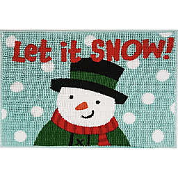 Homespun Holiday 20" x 30" Let it Snow Noodle Bath Mat in Blue