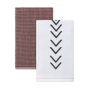 Studio 3B&trade; Colorblock Arrow Kitchen Towels in Red/White(Set of 2). View a larger version of this product image.