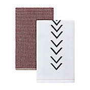 Studio 3B&trade; Colorblock Arrow Kitchen Towels in Red/White(Set of 2)
